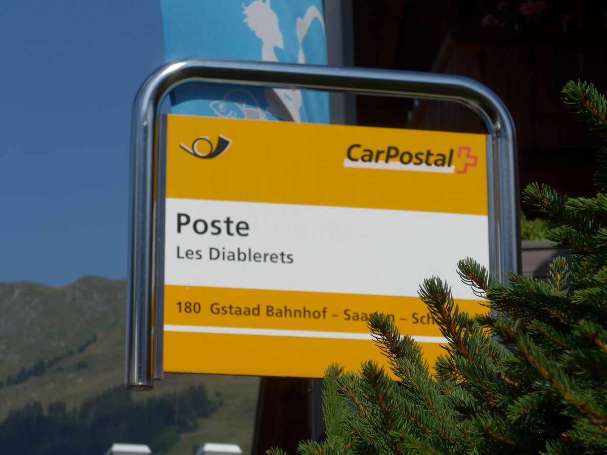 (183'979) - PostAuto-Haltestelle - Les Diablerets, Poste - am 24. August 2017