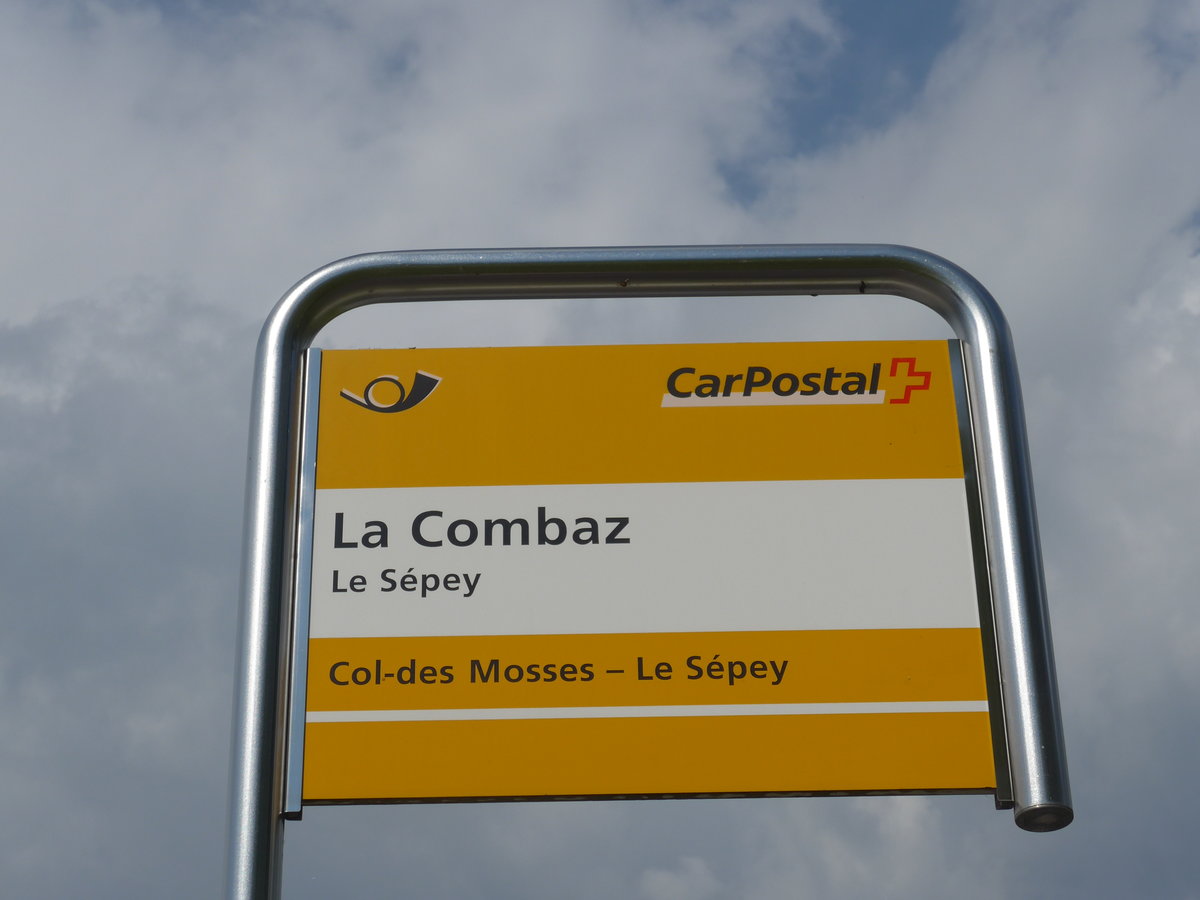 (183'985) - PostAuto-Haltestelle - Le S�pey, La Combaz - am 24. August 2017