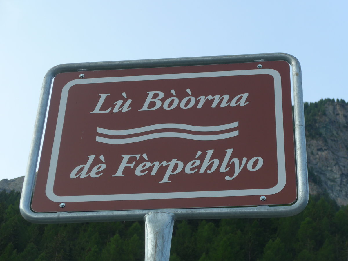 (184'106) - Tafel f�r L� B��rna d� F�rp�hlyo am 25. August 2017 in Les Haud�res
