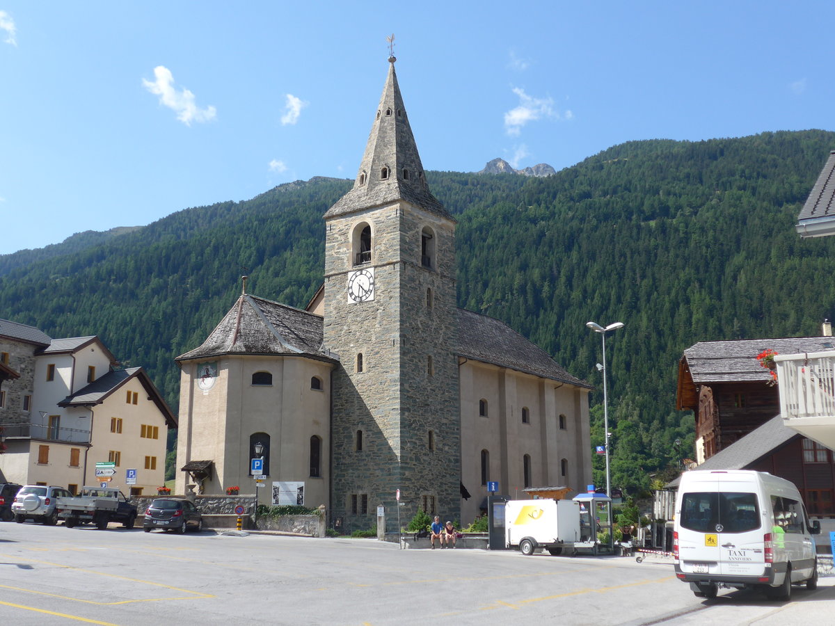 (184'166) - Die Kirche am 25. August 2017 in Vissoie