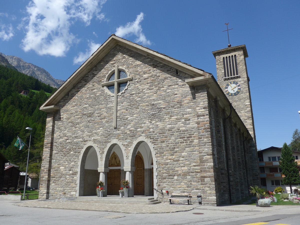 (184'218) - Die Kirche am 25. August 2017 in Saas-Grund