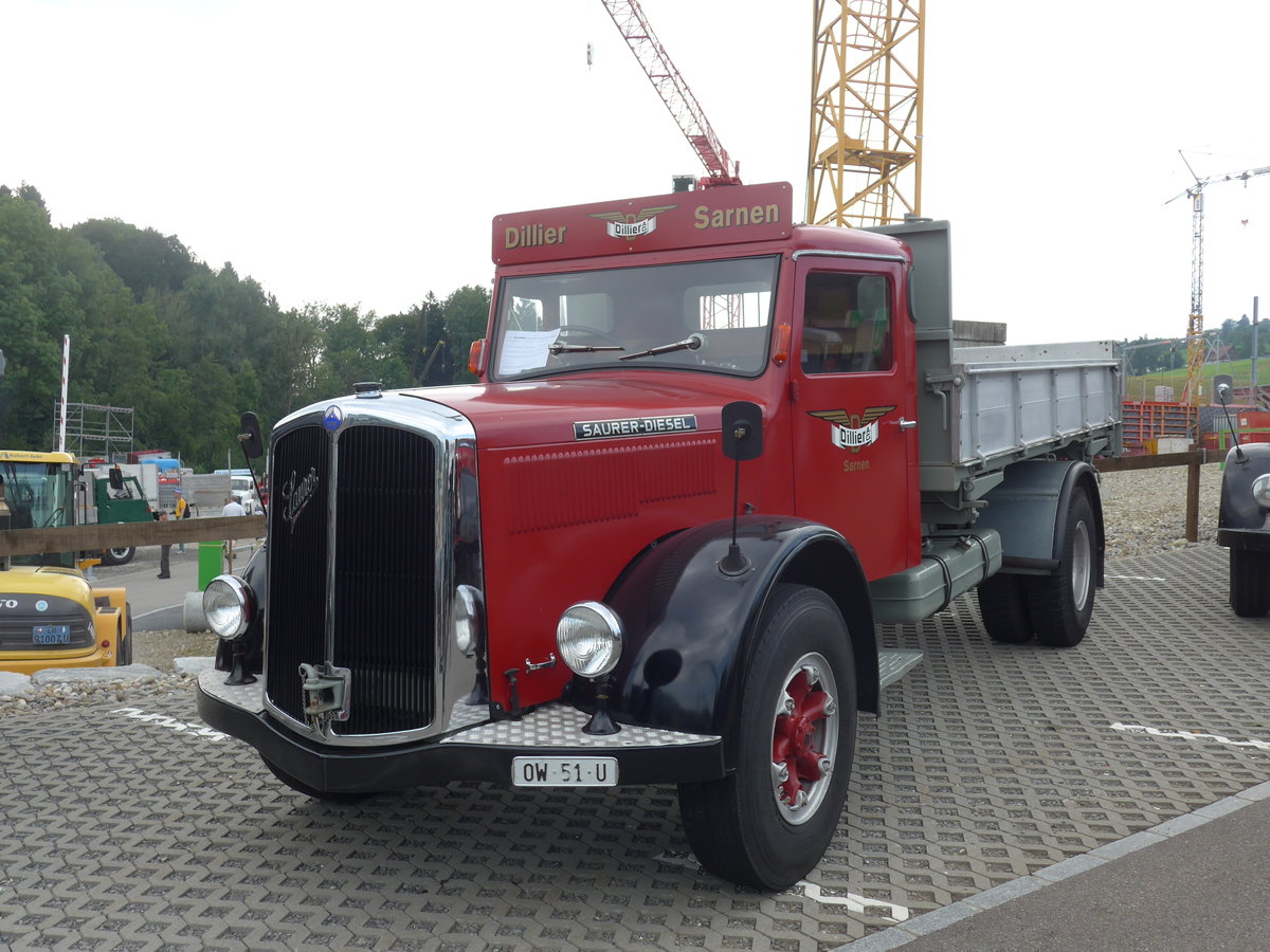 (184'403) - Dillier, Sarnen - OW 51 U - Saurer am 26. August 2017 in Oberkirch, CAMPUS Sursee