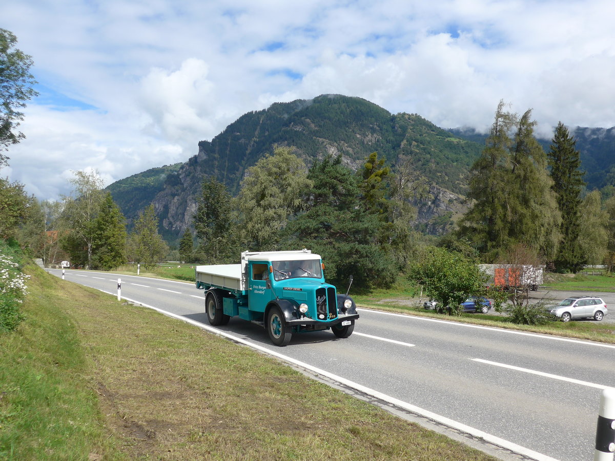 (184'837) - Burger, Altendorf - SZ 4680 - Saurer am 16. September 2017 in Cazis, B�ndner Arena