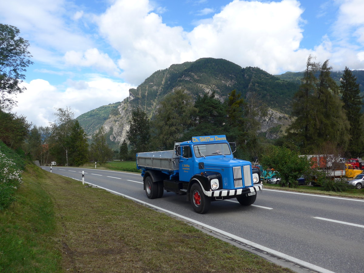 (184'943) - Stiffler, Davos - GR 2504 - Scania am 16. September 2017 in Cazis, B�ndner Arena