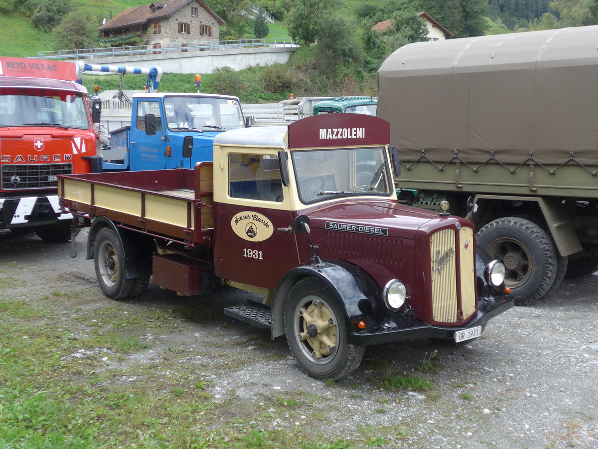 (185'031) - Mazzoleni, Chur - GR 1931 - Saurer am 16. September 2017 in Cazis, B�ndner Arena