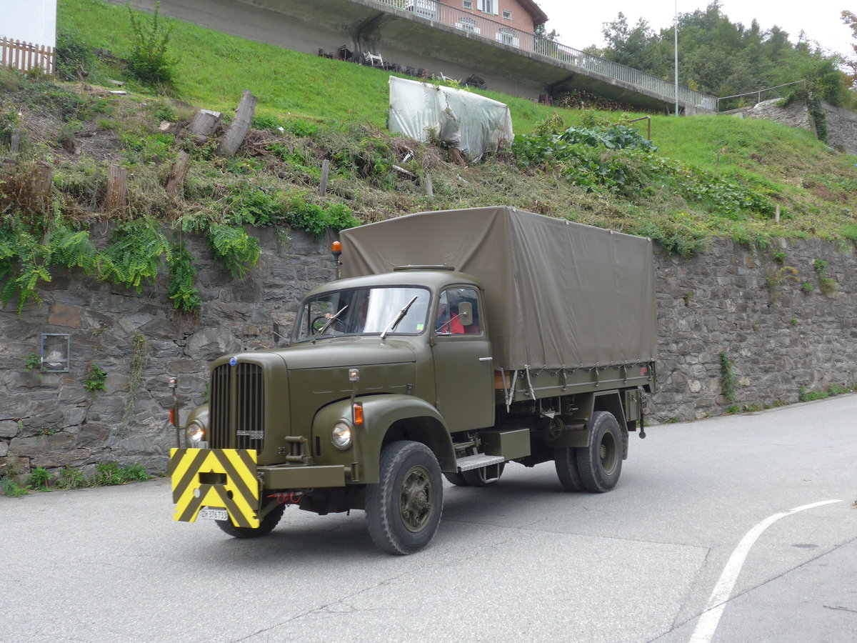 (185'044) - Saurer - ZH 376'733 - am 16. September 2017 in Thusis, Postautostation