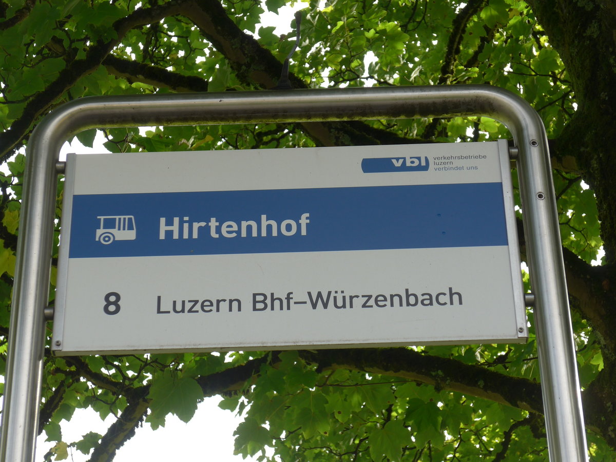 (185'154) - VBL-Haltestelle - Luzern, Hirtenhof - am 18. September 2017