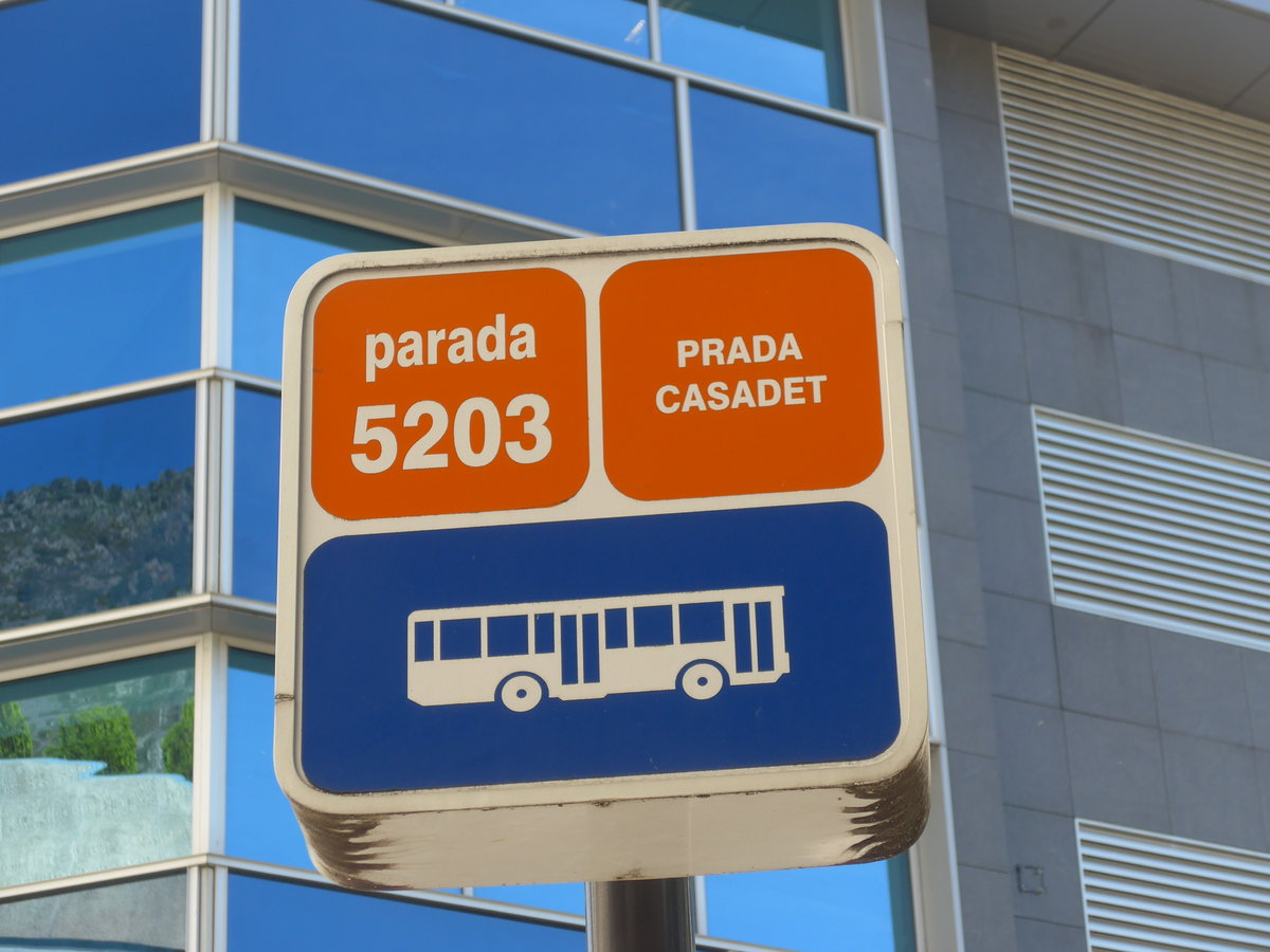 (185'490) - Bus-Haltestelle - Andorra la Vella, Prada Casadet - am 28. September 2017