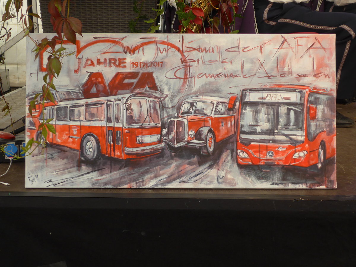 (185'799) - Geschenk der Gemeinde Adelboden zum Jubil�um 100 Jahr Automobilverkehr Frutigen-Adelboden am 8. Oktober 2017 in Adelboden