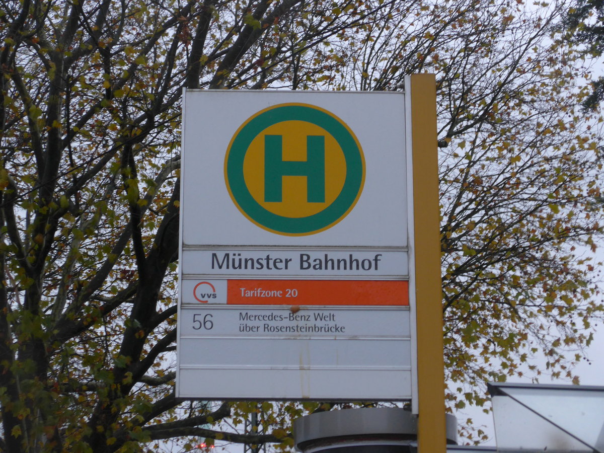 (186'506) - Bus-Haltestelle - Stuttgart, M�nster Bahnhof - am 12. November 2017