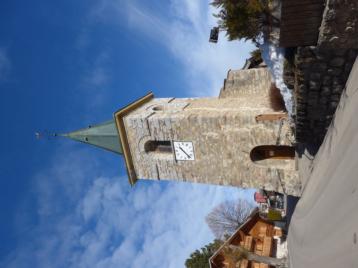 (187'949) - Die Kirche am 14. Januar 2018 in Leysin