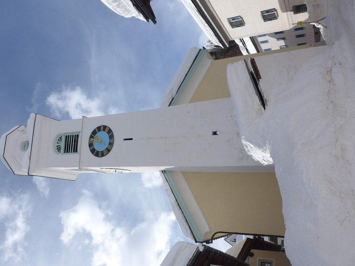 (188'146) - Die Kirche in Sils-Maria am 3. Februar 2018