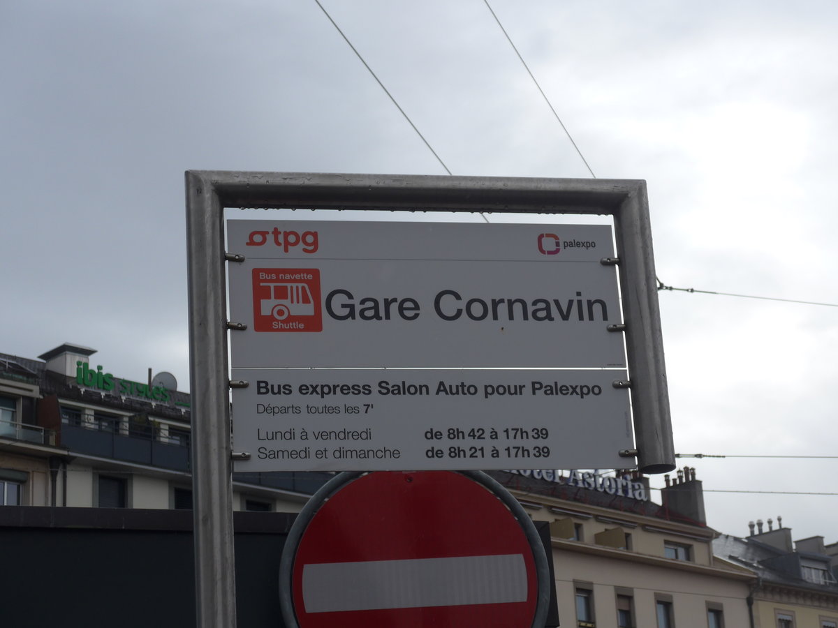 (189'200) - TPG-Haltestelle - Gen�ve, Gare Cornavin - am 12. M�rz 2018