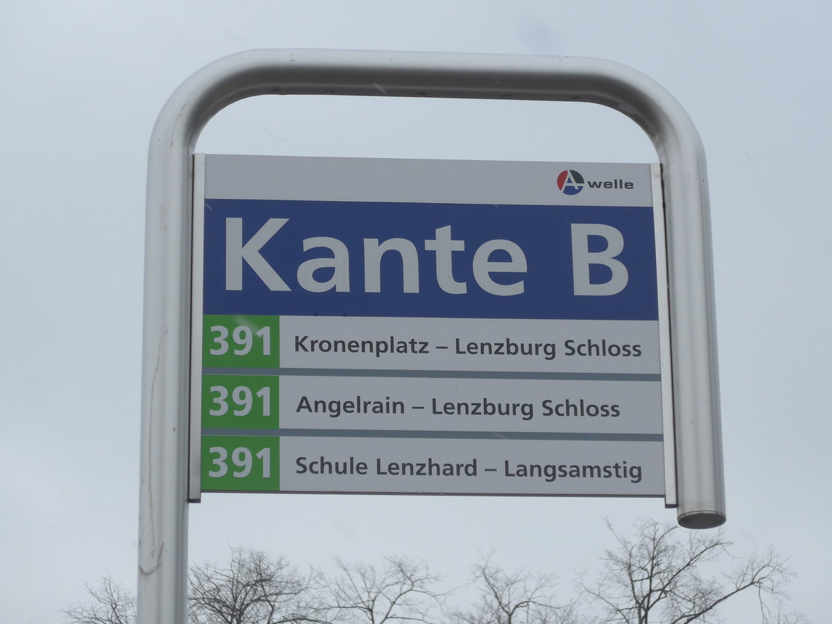 (189'531) - A-welle-Haltestelle - Lenzburg, Bahnhof - am 19. M�rz 2018