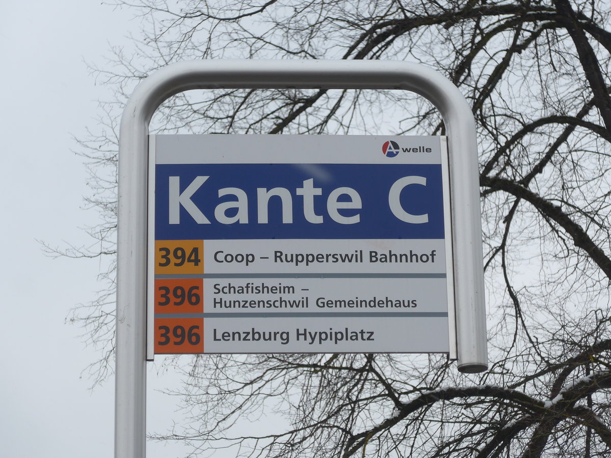 (189'532) - A-welle-Haltestelle - Lenzburg, Bahnhof - am 19. M�rz 2018