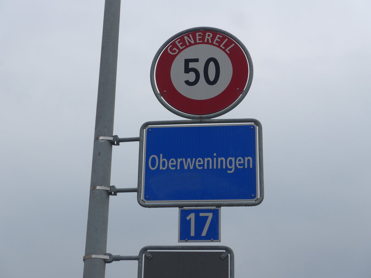 (189'684) - Ortstafel von Oberweningen am 26. M�rz 2018