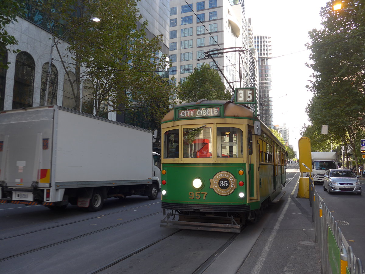 (190'180) - PTV-Tram - Nr. 957 - am 17. April 2018 in Melbourne