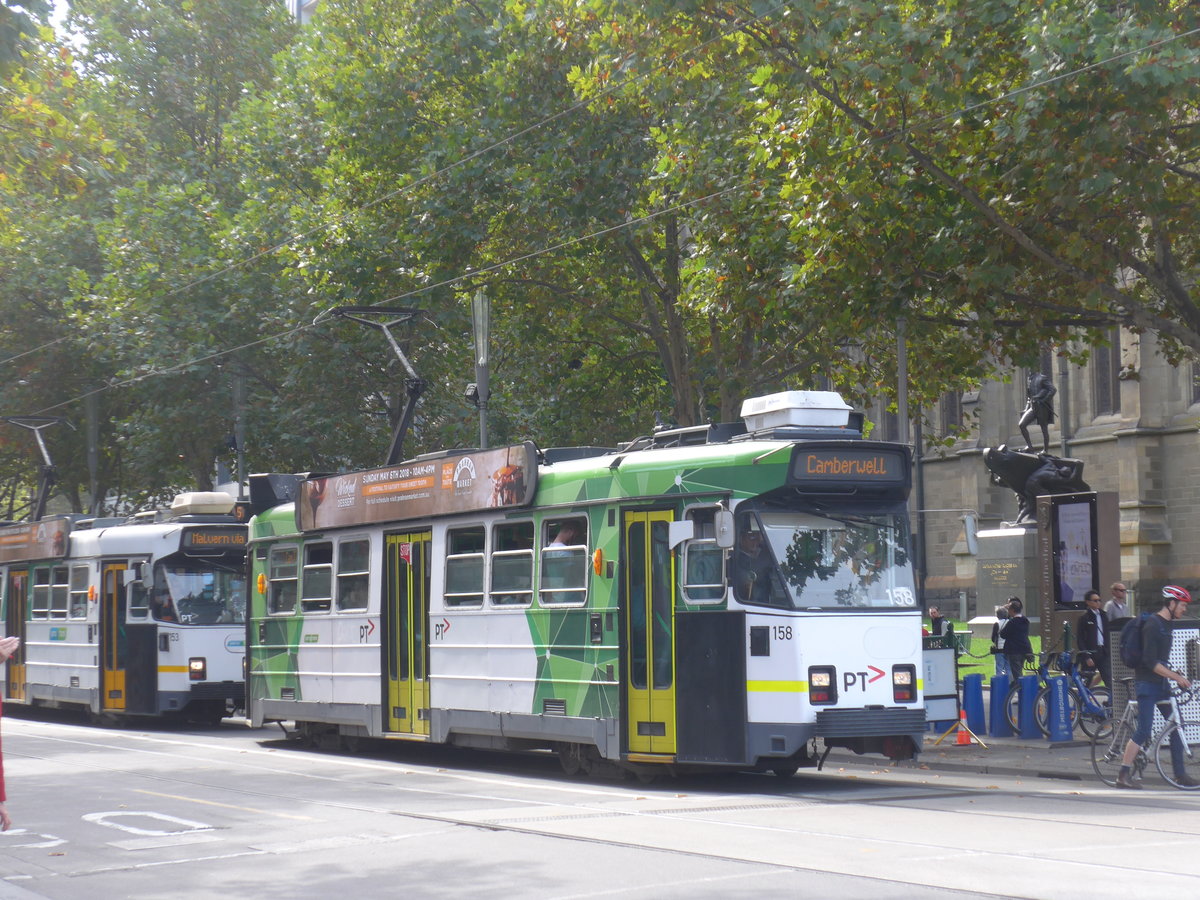 (190'404) - PTV-Tram - Nr. 158 - am 19. April 2018 in Melbourne