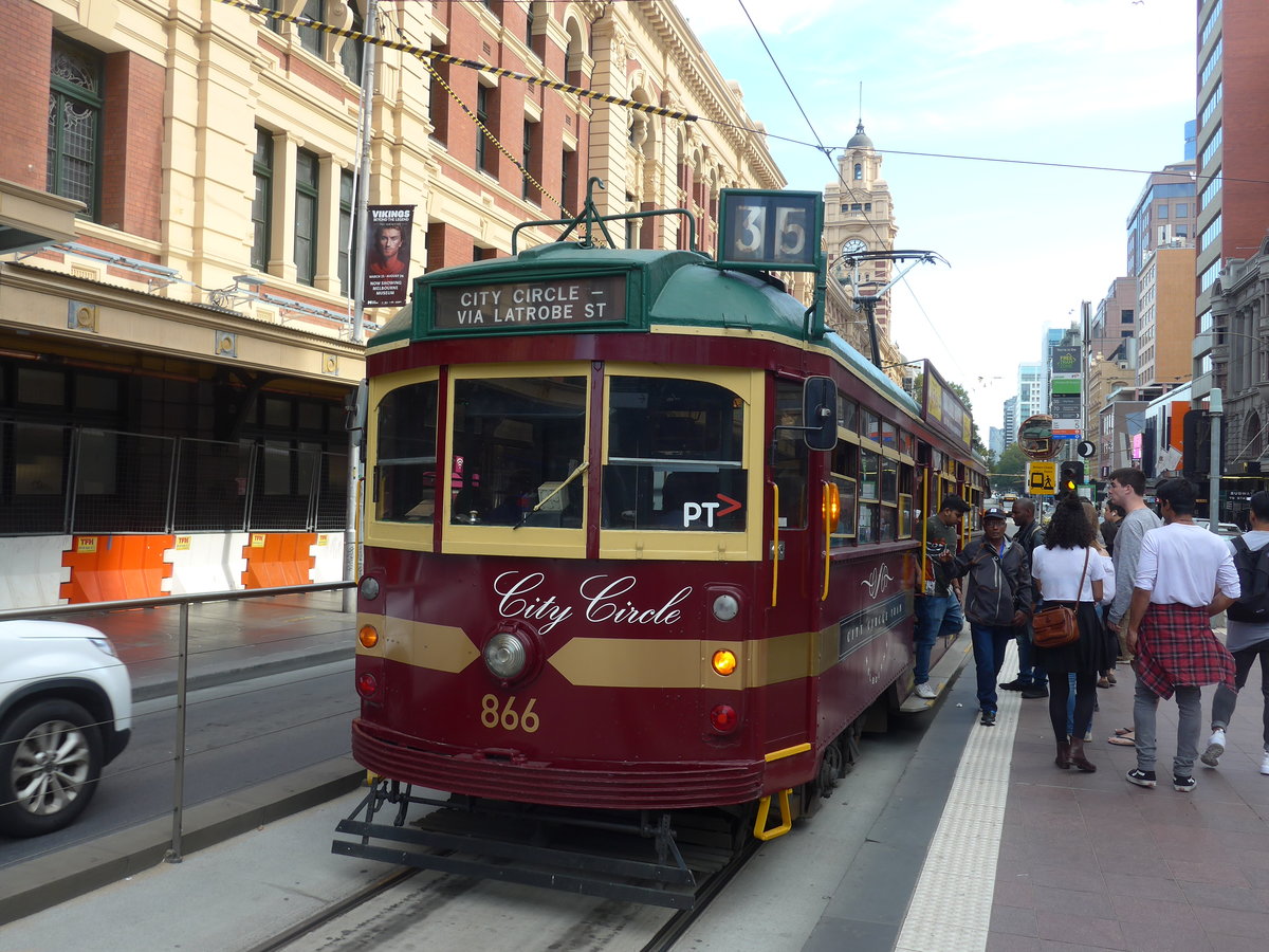 (190'406) - PTV-Tram - Nr. 866 - am 19. April 2018 in Melbourne