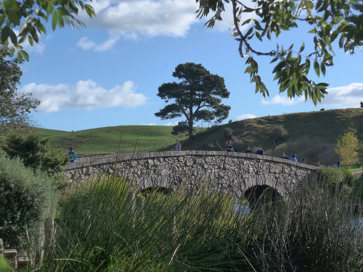 (190'974) - Br�cke und Baum im Hobbiton am 22. April 2018 bei Hinuera