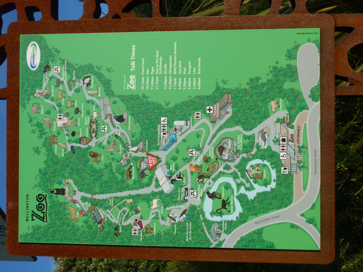 (191'540) - Der Lageplan vom ZOO am 26. April 2018 in Wellington, ZOO