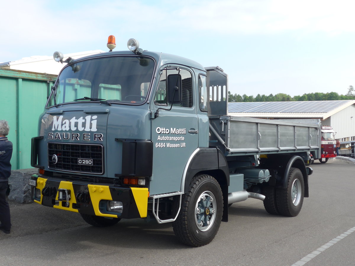 (192'304) - Mattli, Wassen - UR 9858 U - Saurer am 5. Mai 2018 in Attikon, Wegm�ller