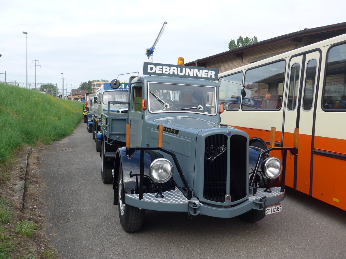 (192'332) - Debrunner - SG 132'857 - Saurer am 5. Mai 2018 in Attikon, Wegm�ller