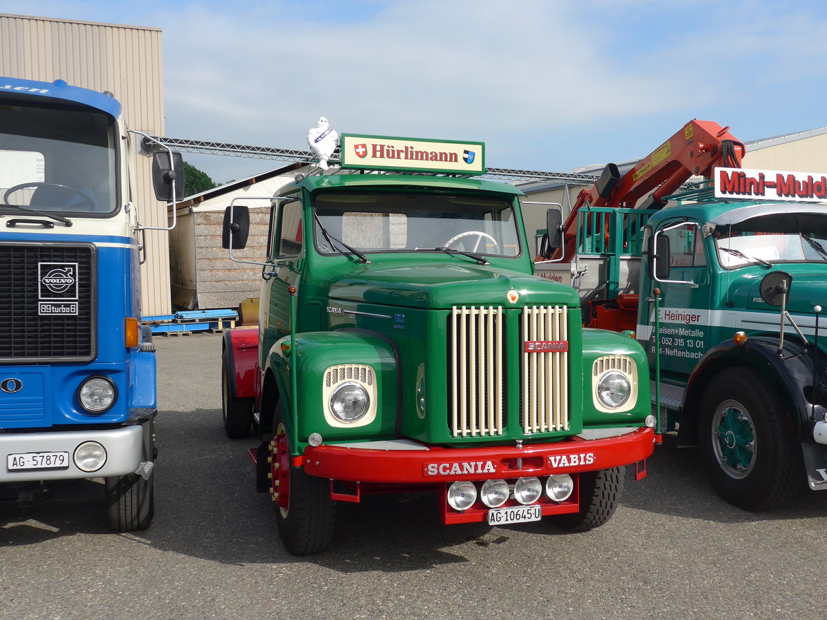 (192'402) - H�rlimann, Waldh�usern - AG 10'645 U - Scania am 5. Mai 2018 in Attikon, Wegm�ller
