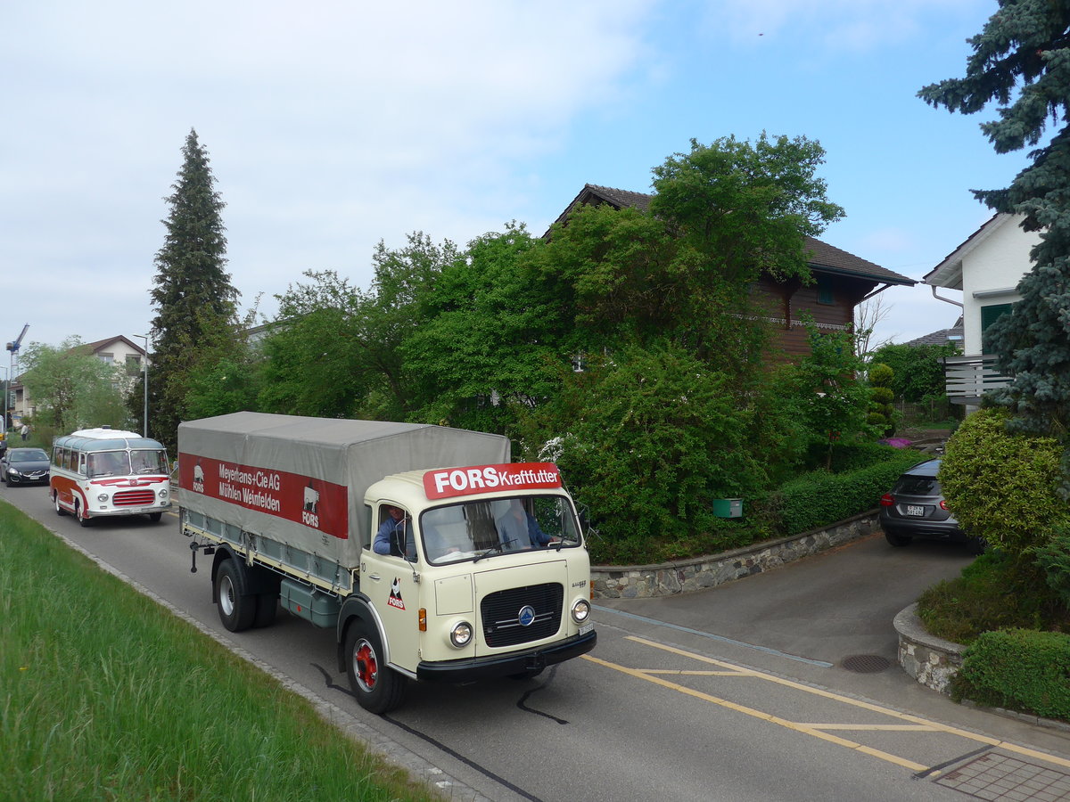 (192'449) - Meyerhans, Weinfelden - Nr. 10/TG 2593 U - Saurer am 5. Mai 2018 in Attikon, Bahnstrasse