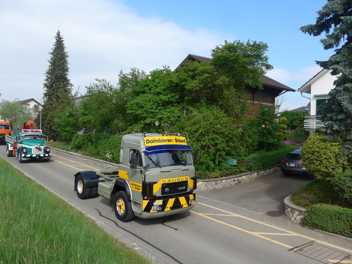 (192'489) - Dornbierer, Staad - SG 27'553 U - Saurer am 5. Mai 2018 in Attikon, Bahnstrasse