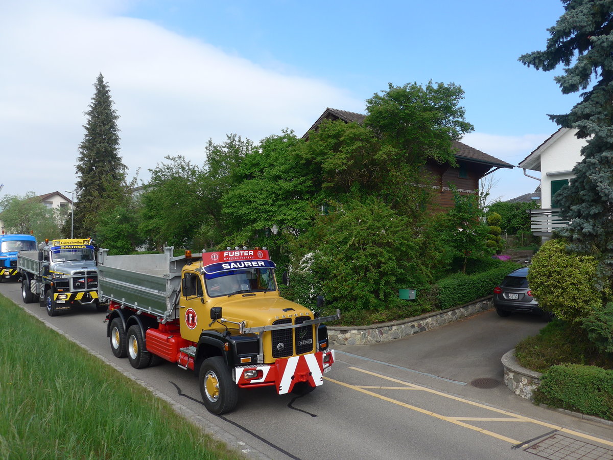 (192'500) - Fuster, Thal - SG 28'922 - Saurer am 5. Mai 2018 in Attikon, Bahnstrasse