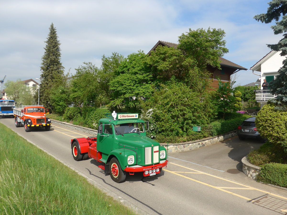 (192'540) - H�rlimann, Waldh�usern - AG 10'645 U - Scania am 5. Mai 2018 in Attikon, Bahnstrasse