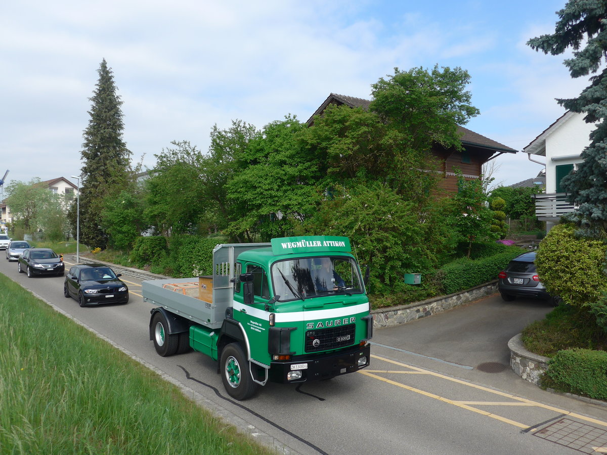 (192'567) - Wegm�ller, Attikon - ZH 33'083 U - Saurer am 5. Mai 2018 in Attikon, Bahnstrasse