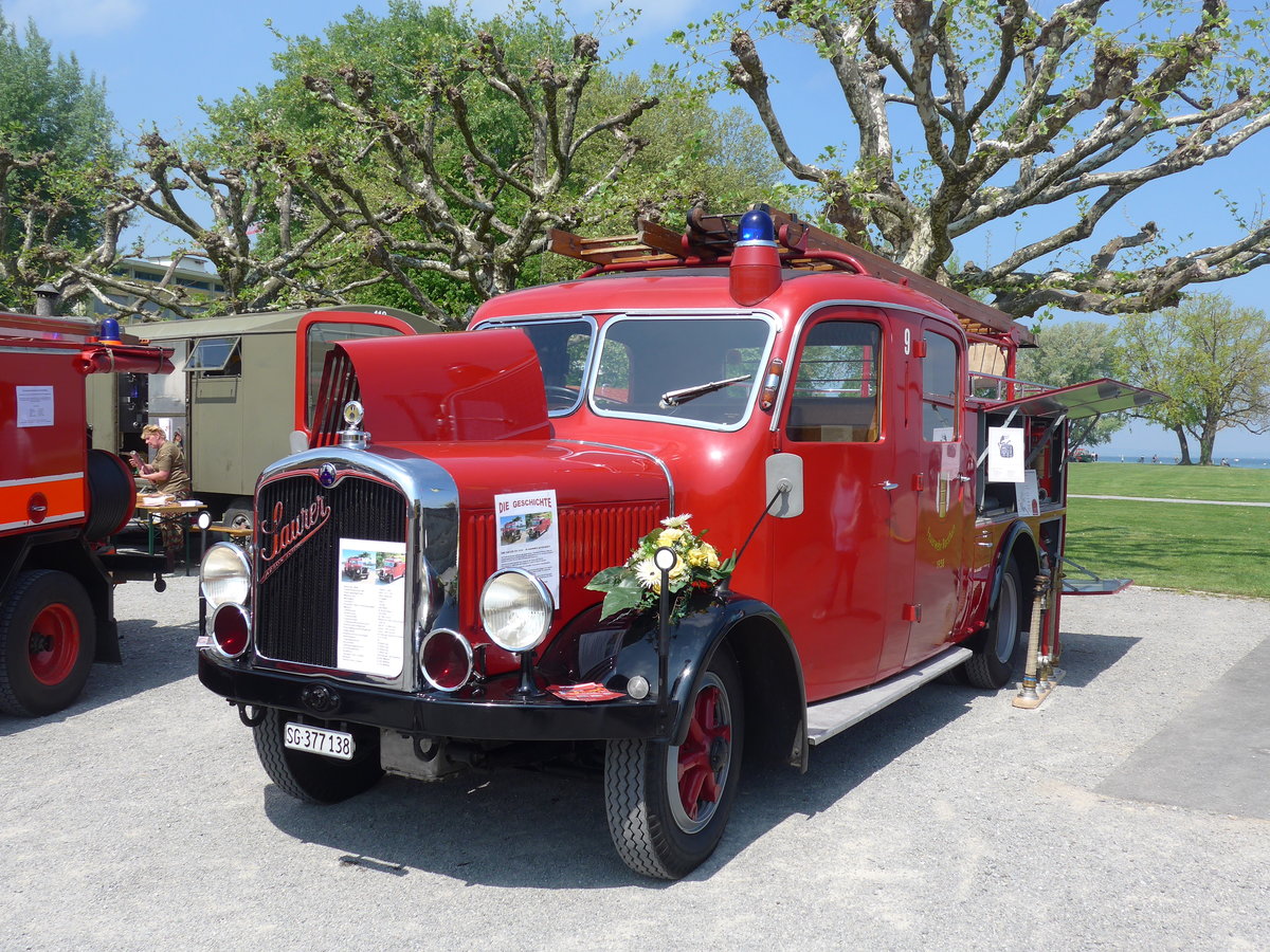 (192'624) - Feuerwehr, Rorschach - Nr. 9/SG 377'138 - Saurer am 5. Mai 2018 in Arbon, Arbon Classics