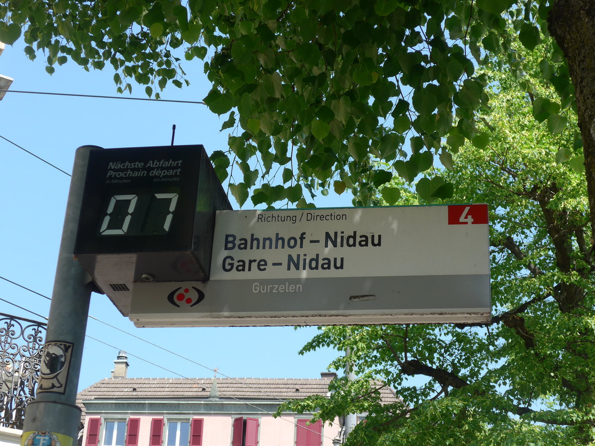 (192'863) - VB-Haltestelle - Biel, Gurzelen - am 6. Mai 2018