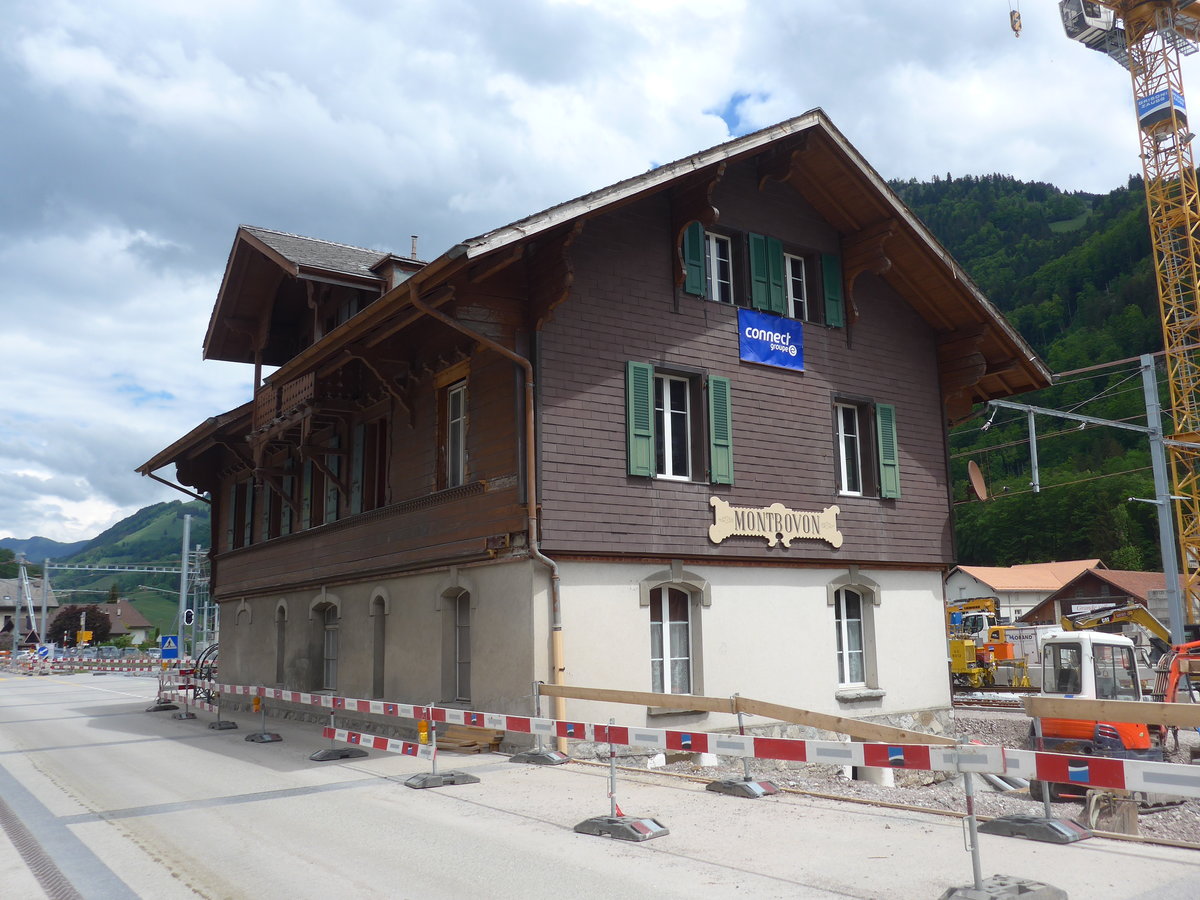 (193'321) - Der Bahnhof Montbovon am 21. Mai 2018