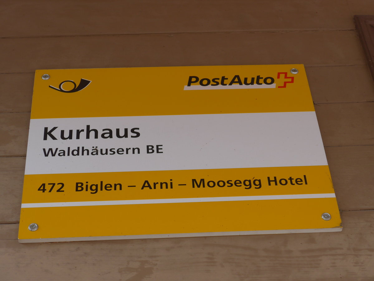 (193'660) - PostAuto-Haltestelle - Waldh�usern BE, Kurhaus - am 3. Juni 2018