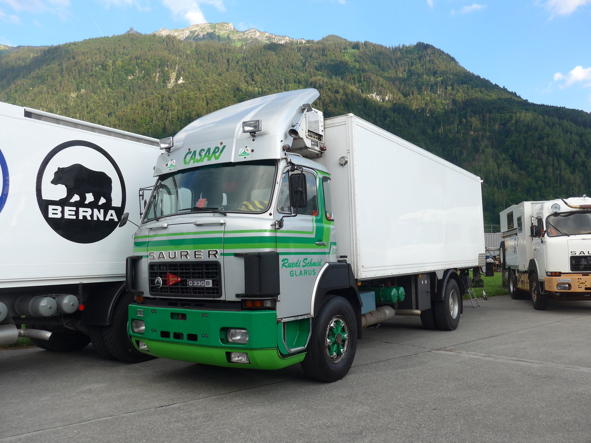 (194'338) - Schmid, Glarus - Nr. 841 - Saurer am 23. Juni 2018 in Interlaken, Flugplatz