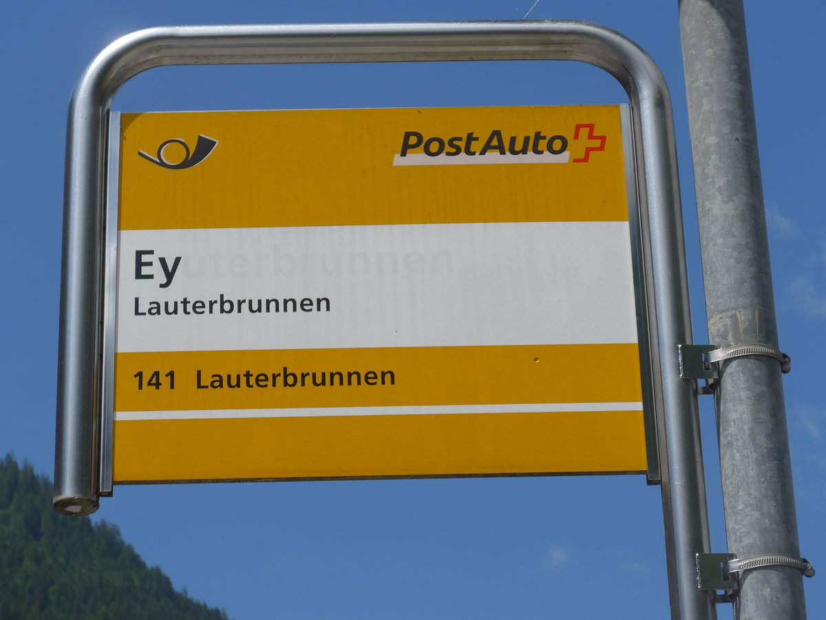 (194'421) - PostAuto-Haltestelle - Lauterbrunnen, Ey - am 25. Juni 2018