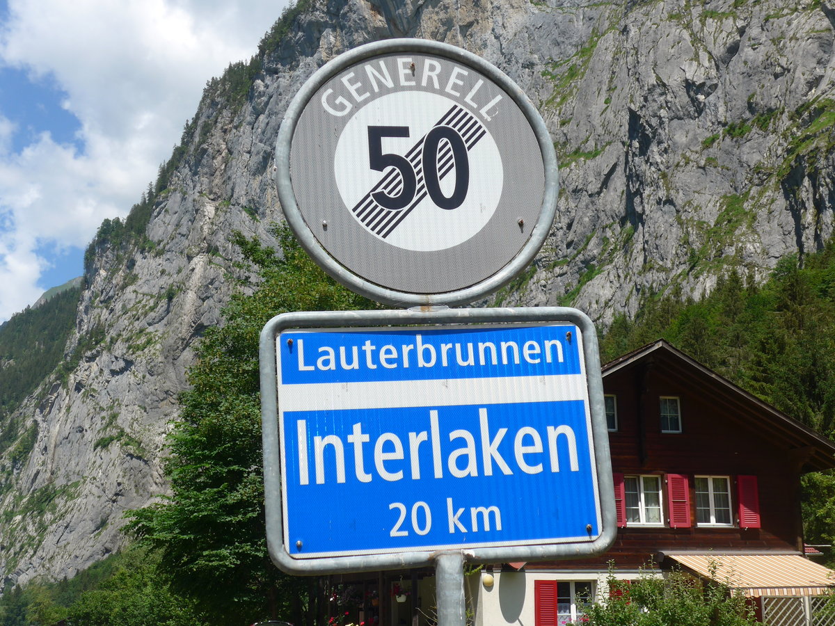 (194'433) - Ortsende von Tr�mmelbach mit Ende der H�chstgeschwindigkeit am 25. Juni 2018