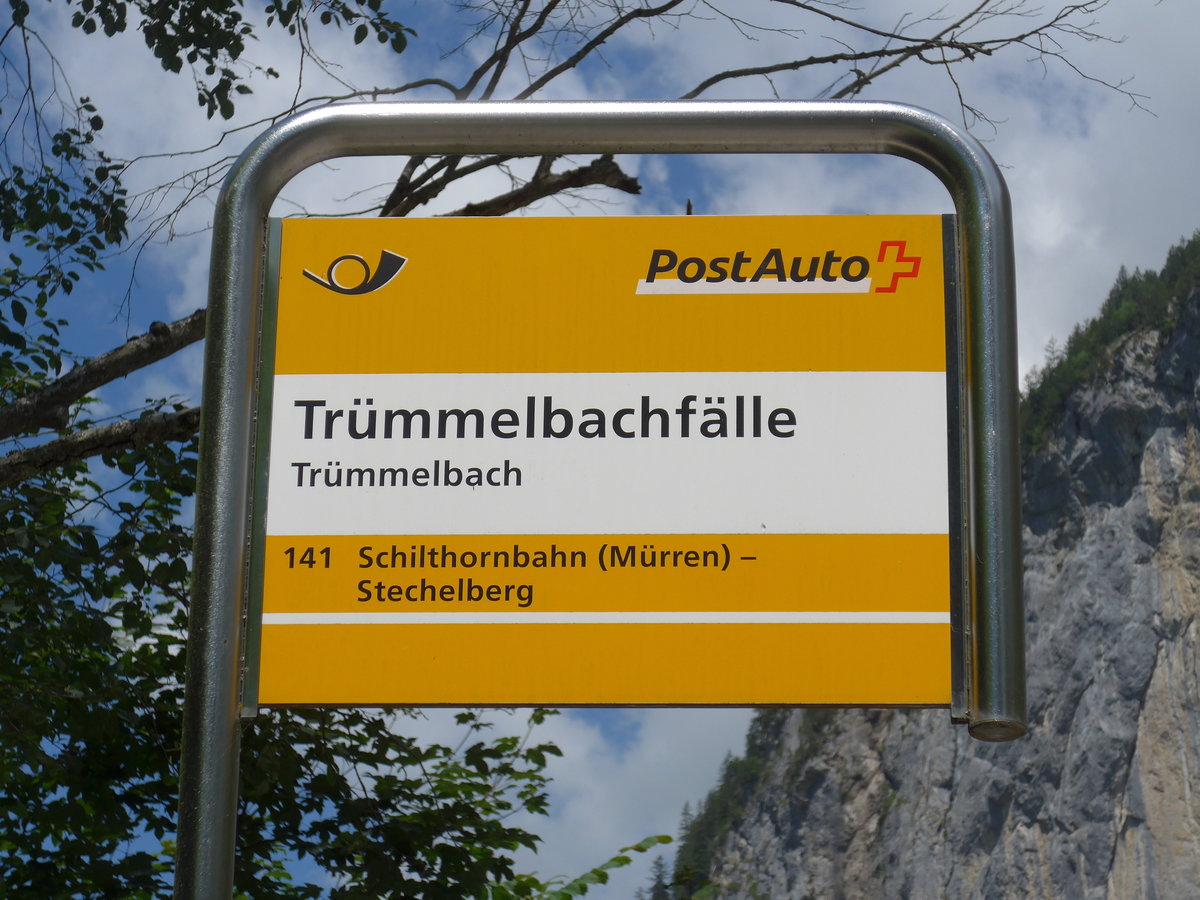 (194'437) - PostAuto-Haltestelle - Tr�mmelbach, Tr�mmelbachf�lle - am 25. Juni 2018