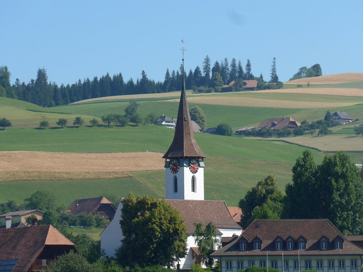 (194'464) - Die Kirche Biglen am 1. Juli 2018 