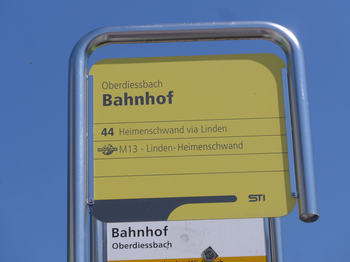 (194'491) - STI-Haltestelle - Oberdiessbach, Bahnhof - am 1. Juli 2018