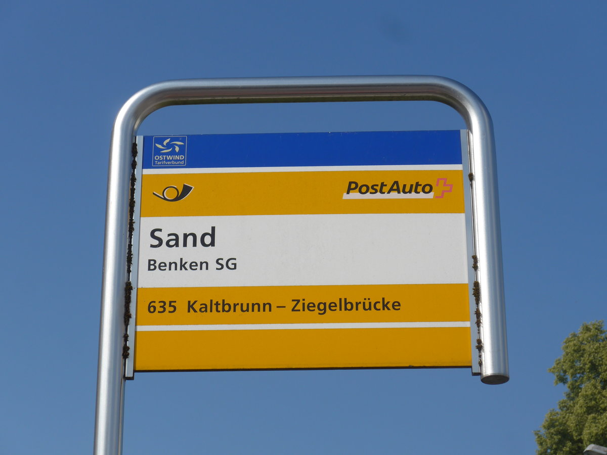 (194'529) - PostAuto-Haltestelle - Benken SG, Sand - am 7. Juli 2018