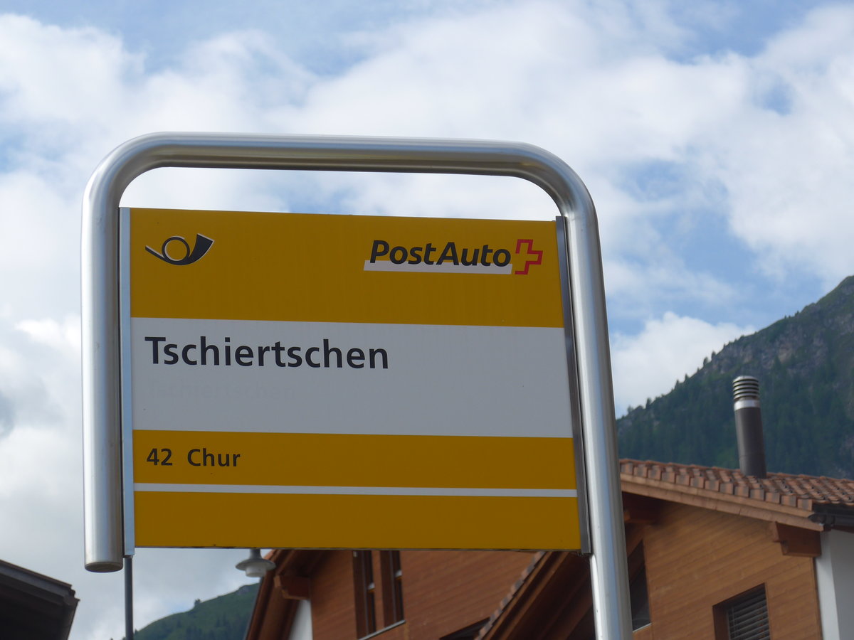 (194'799) - PostAuto-Haltestelle - Tschiertschen - am 15. Juli 2018