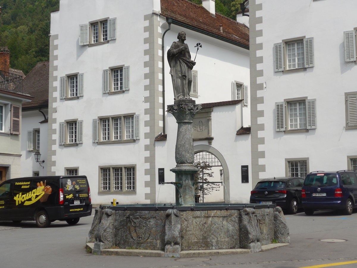 (195'437) - St. Josef-Brunnen von 1591 am 1. August 2018 in Altdorf