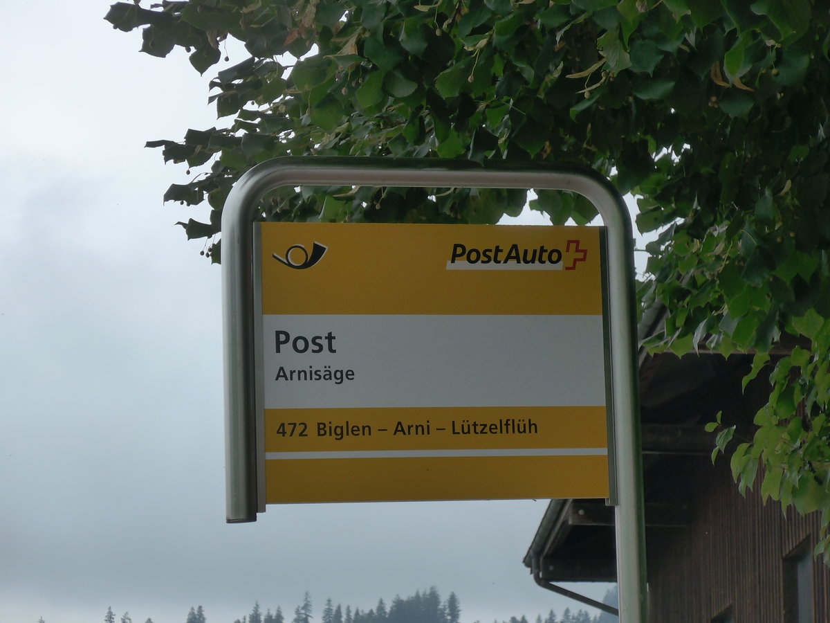 (196'386) - PostAuto-Haltestelle - Arnis�ge, Post - am 2. September 2018