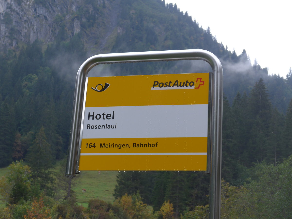 (197'811) - PostAuto-Haltestelle - Rosenlaui, Hotel - am 16. September 2018