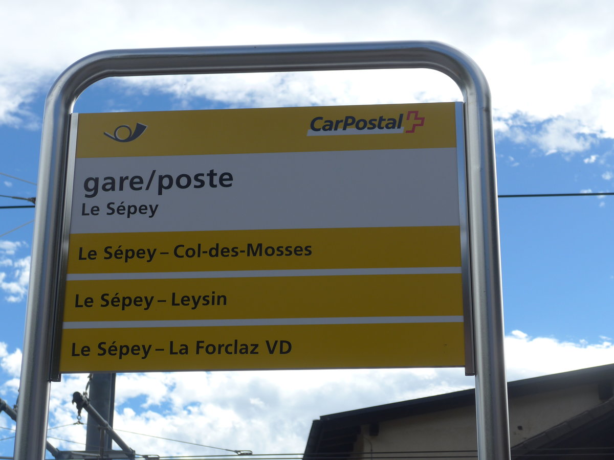(197'950) - PostAuto-Haltestelle - Le S�pey, gare/poste - am 23. September 2018 