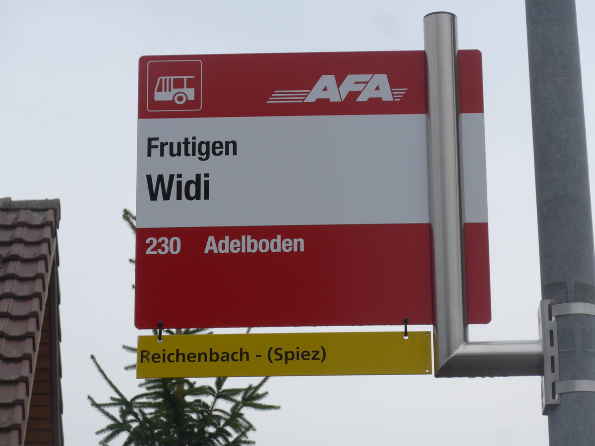 (198'077) - AFA-Haltestelle - Frutigen, Widi - am 1. Oktober 2018